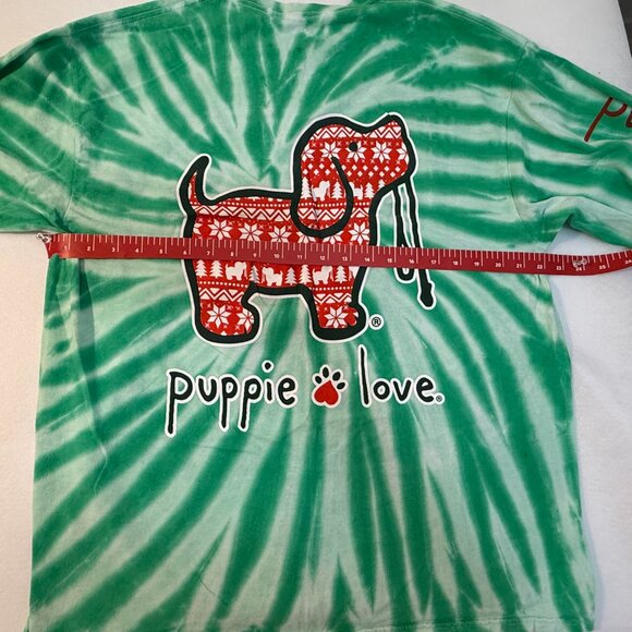 PUPPIE LOVE WOMEN'S LONG SLEEVE TEE XL PUPPY CHRISTMAS - Picture 4 of 6